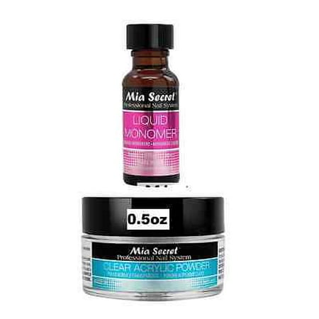 LWS LA Wholesale Store  Mia Secret Acrylic Powder & Liquid Monomer Set - Clear Color - MADE IN USA (1/2 oz