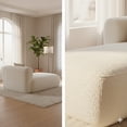 thumbnail image 6 of Miniyam Boucle Chaise Lounge Chair, One Arm Upholstered Chaise Sofa with Single-Sided Back and Legs for Living Room, Beige, 6 of 7