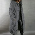 thumbnail image 1 of ClodeEU Woman Plus Size Winter Coat Clearance Women Hood Cardigan Large Size Sweater Pocket Single Breasted Long Sleeves Coat Rollbacks Dark Gray 14(XXXL), 1 of 5