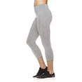 thumbnail image 2 of Reebok Capri - Pantalones deportivos de compresión con costuras para mujer, color gris, mediano, 2 of 5