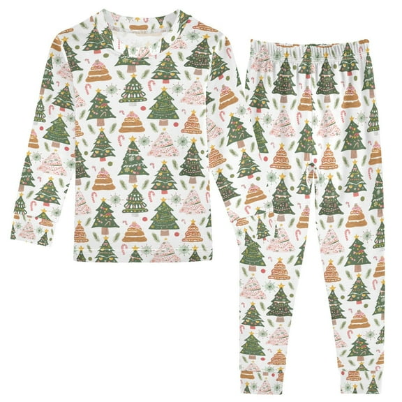Pajama Christmas Tree Cake Sweet Cute Comfortable Cotton Two-piece Pajama Set