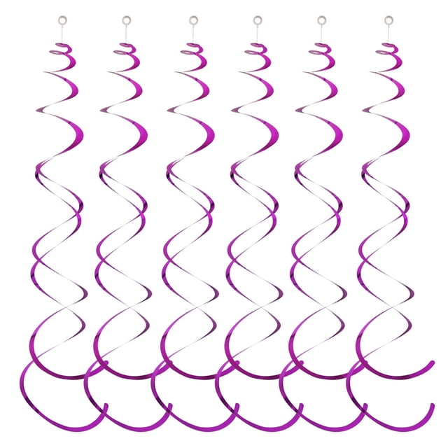 Becaristey 6pcs Set Streamers Decorations Party Streamers Gold Streamers Party Decorations Ceiling Decorations For Birthday Party Purple 27.5 inch 1Set