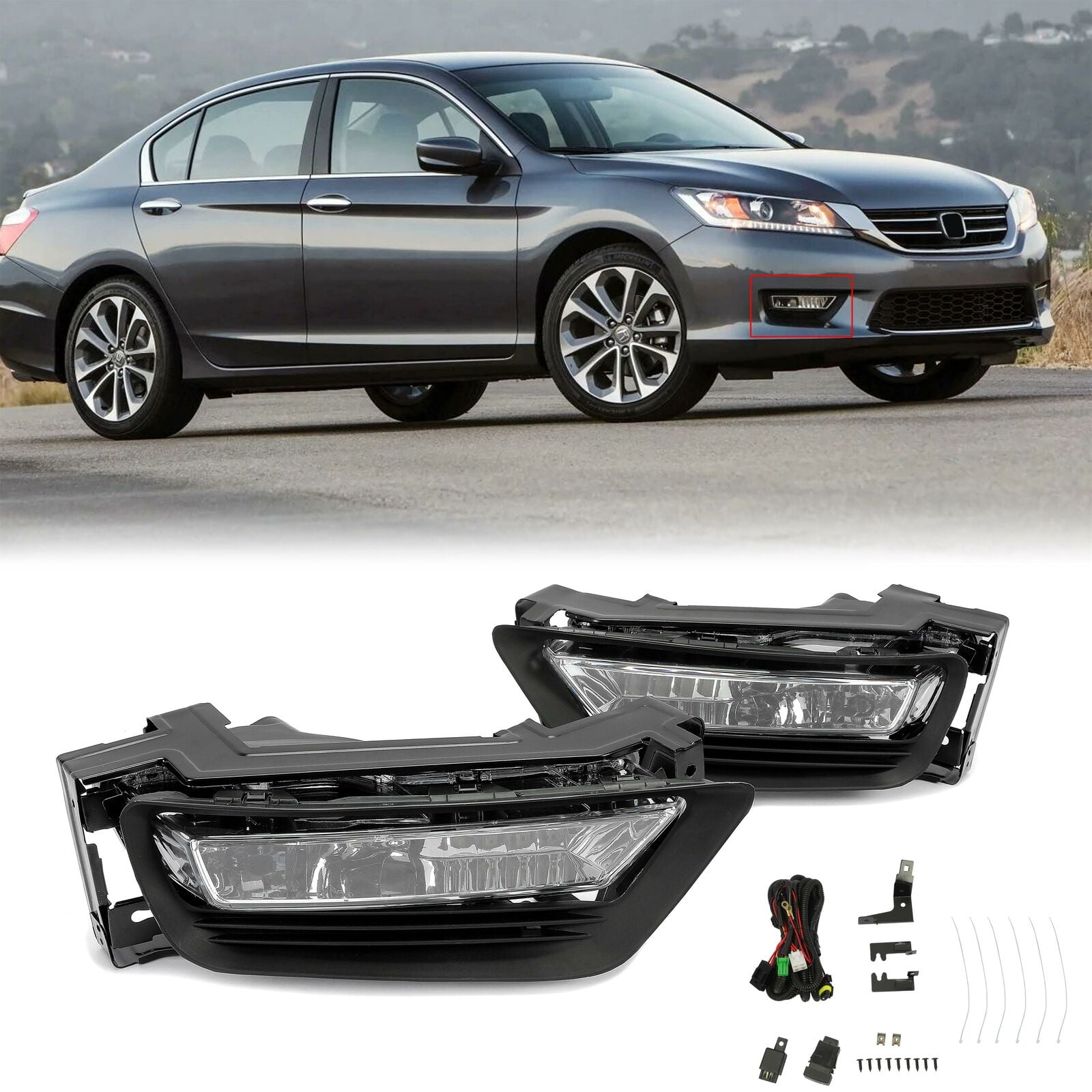 Wiring Switch Kit PIT66 Fog Lights Compatible with 08-10 Honda Accord Front Fog Light Lamp 