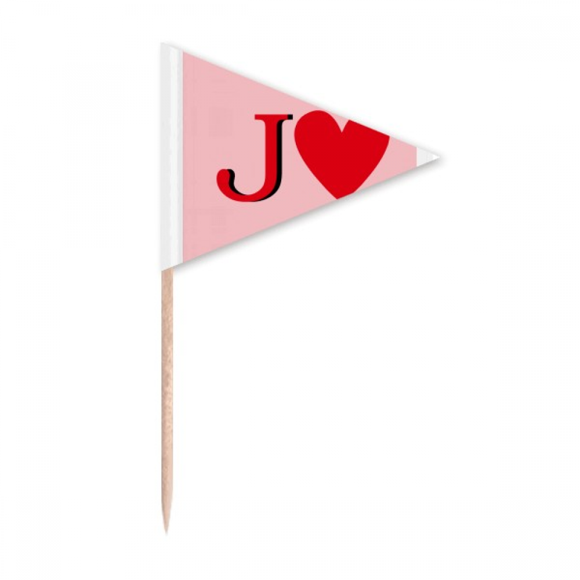 Love Jack Heart J Poker Toothpick Triangle Cupcake Toppers Flag