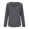 thumbnail image 4 of TRUBKH Blusas Elegantes Para Mujer Satin Silk Draped Cowl Neck Elegant Cowl Neck Satin Blouse Office Business Dressy Casual Outfits Silk Top Dressy Casual Fashion Trendy Comfy Shirt A1 Gray Xl, 4 of 9