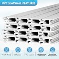 thumbnail image 6 of Slat Wall Paneling Garage Slatwall Panels 4x8 ft, Slat Wall Storage Systems Garage Wall Organizer, Wall Mount Garden, PVC Wall Panels Garage Storage & Organization Products,12" x 48" Packs of 8, Grey, 6 of 10