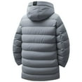 thumbnail image 6 of hoksml Plus Size Long Puffer Coat for Women, Solid Color Hooded Winter Jacket with Pockets, Zip and Snap Closure, 6 of 8