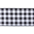 thumbnail image 2 of Vickerman 4" x 10 Yards Black and White Checker Plaid Christmas Ribbon, 2 of 3