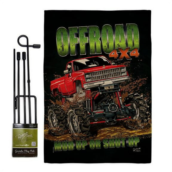Angeleno Heritage GS130408-DB Offroad Interests Vehicle 13 x 18.5. in. Double-Sided Decorative Vertical House Garden Flag Set for Decoration Banner Yard Gift