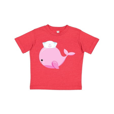 

Inktastic Sailor Whale Cute Whale Little Whale Pink Whale Gift Toddler Toddler Girl T-Shirt