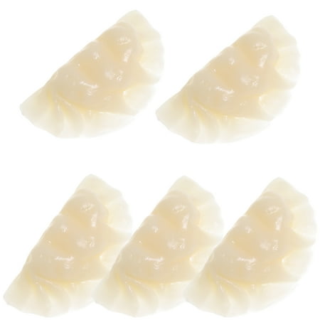 

5pcs Simulated Dumpling Models Lifelike Dumpling Adornment Dumpling Model PVC Simulated Food Decor