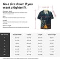 thumbnail image 5 of Fotbe Moonlit Skeleton Campfire Camisa Estampada de Manga Corta para Hombre, Casual de Verano, Estilo Playero, Sin Arrugas-XX-Large, 5 of 5
