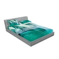 thumbnail image 2 of Ambesonne Nature Fitted Sheet & Pillow Sham Set, Marble Caves Lake, Queen, Turquoise Grey, 2 of 2