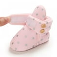 thumbnail image 5 of Newborn Infant Baby Girls Boys Warm Fleece Winter Cotton Booties Stay On Sock Slippers Ankle Boots First Walkers Grippers Slippers Crib Shoes Christmas Booties(Stars Print), 5 of 9