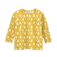 thumbnail image 4 of YOUYEDIAN Easter Kids 3/4 Length Sleeve Shirts Girls Festival Cute Bunny Print Crew Neck Tunic Tees Tops 2026 Holiday Casual Funny Clothes (Yellow, 8-9 Years), 4 of 4