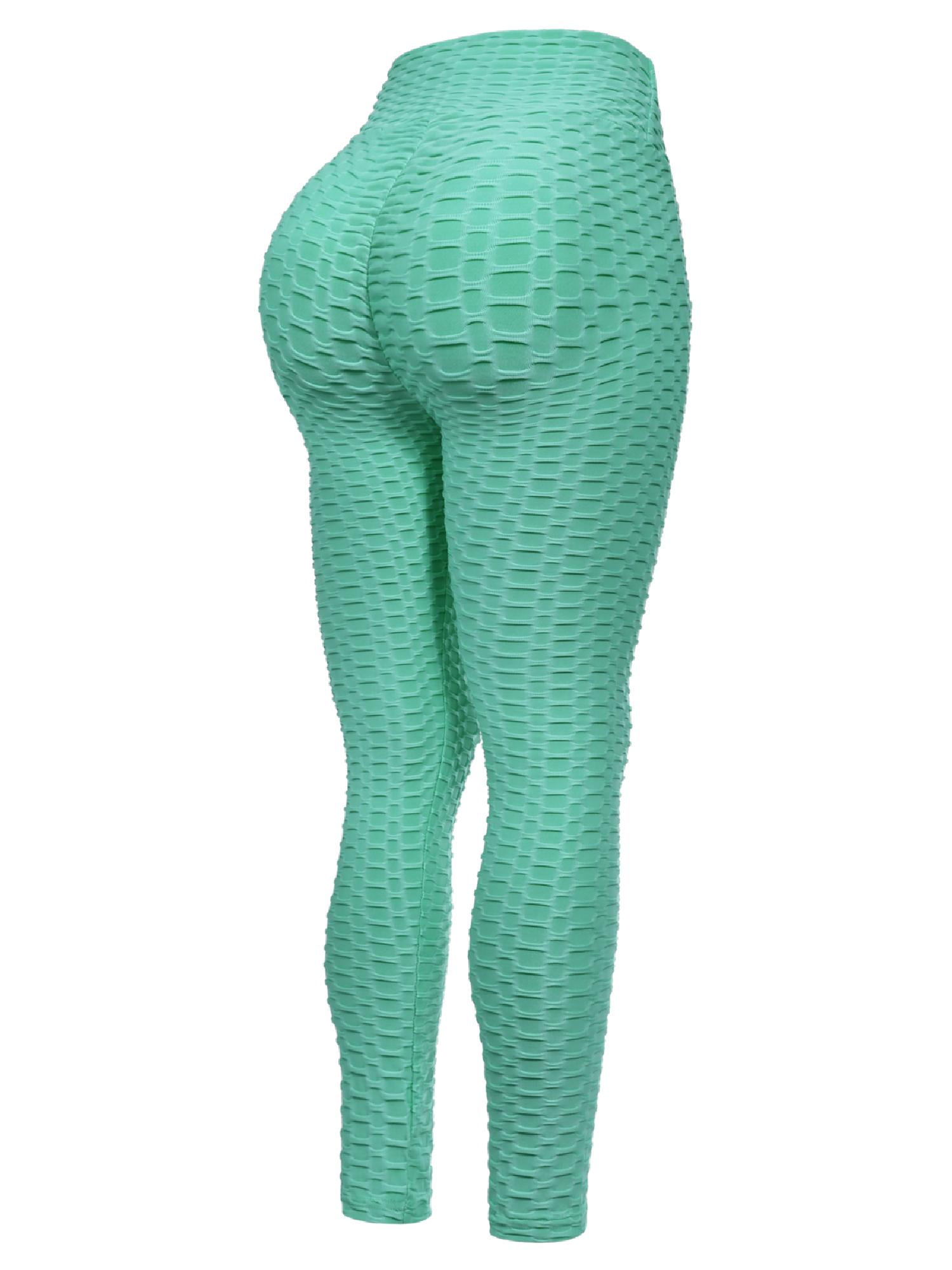 MixMatchy Women's High Waist Textured Butt Lifting Slimming Workout