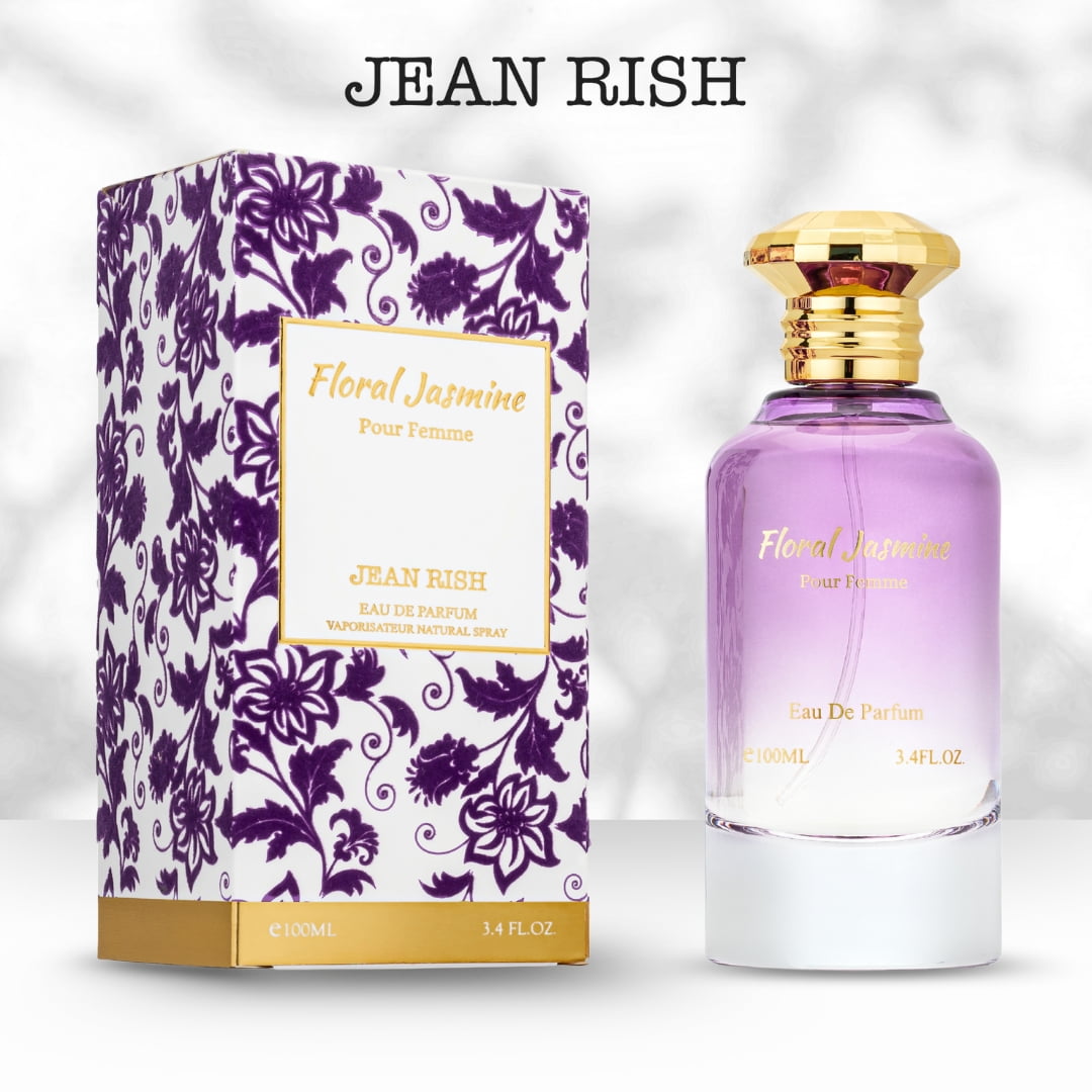 Jean Rish Floral Jasmine Perfume for Women Eau De Parfum, Long-Lasting Luxury Fragrance, Made In USA - Bergamot, Orange, Jasmine, Vanilla Scent - 100ml / 3.4 oz