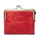 thumbnail image 1 of Cartera retro de cuero con clip para mujer - Portatarjetas plegable multifuncional con cremallera para monedas, 12x10x2cm, 1 of 1