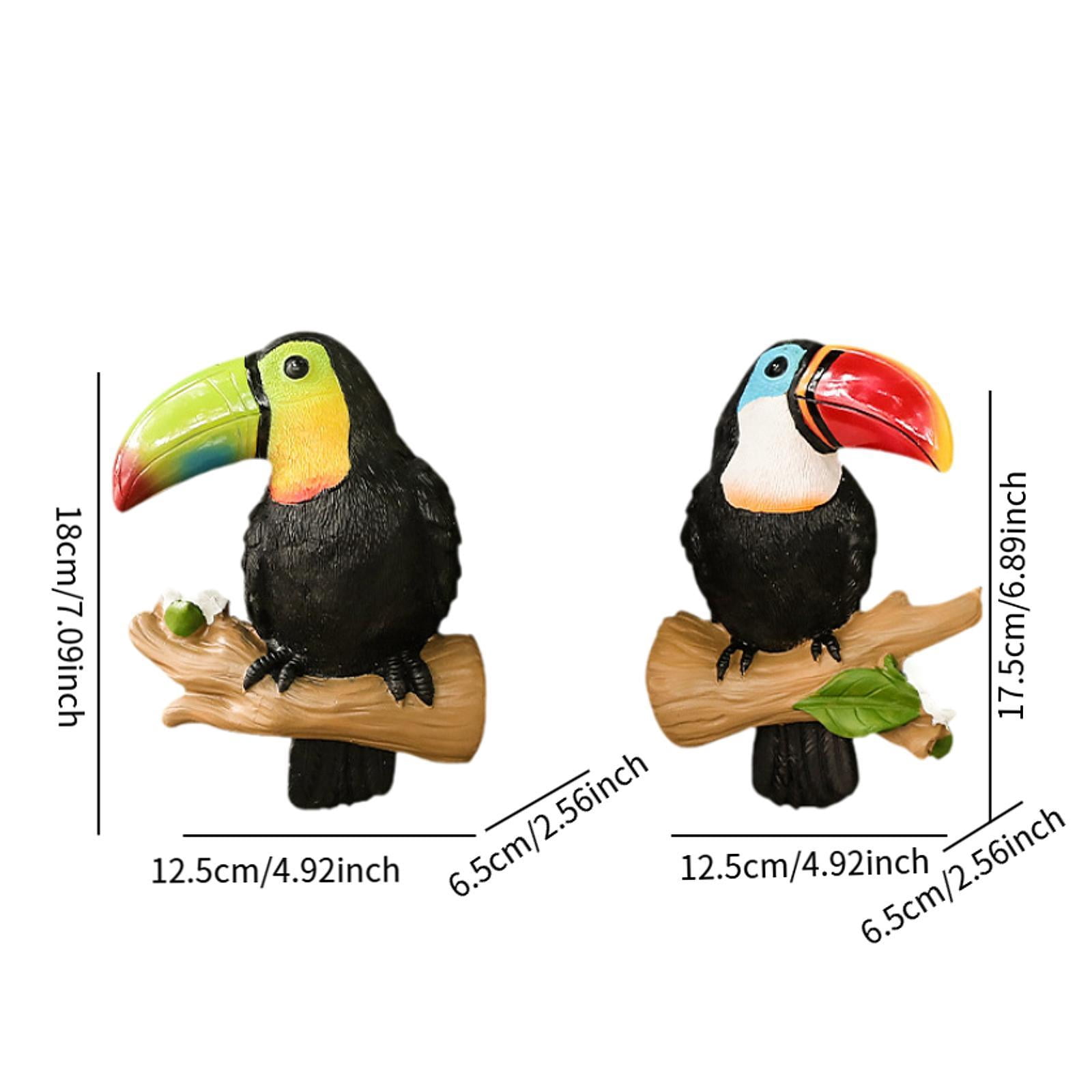 figatia 2 Pieces Parrot Tree Hugger Garden Statue Bird Sculpture for Landscape Porch