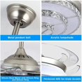 thumbnail image 5 of EAYSG 42'' Crystal Ceiling Fans with Lights,3 Color Remote Control Retractable Invisible Blades 3 Speeds Indoor Ceiling Light  with Fan, 5 of 8