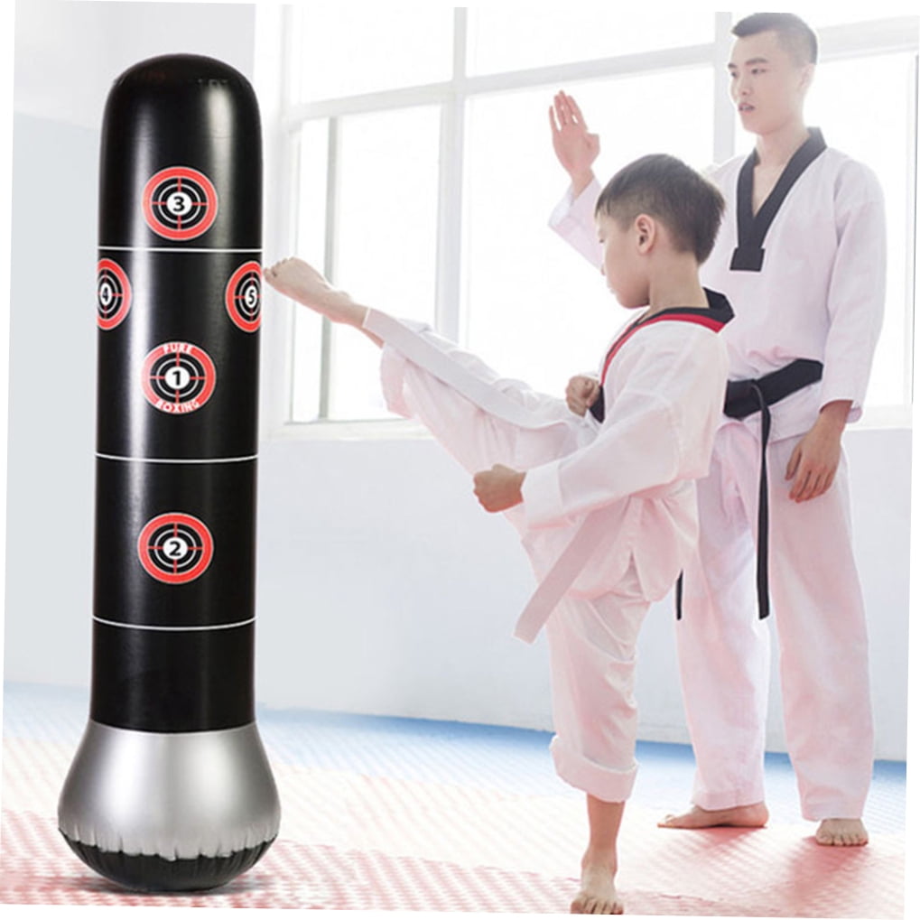 HONMEET Vertical Inflatable Sandbag Boxing Column Fitness Trainer - 1 Piece Workout Tool, and Colorful Exercise Equipment