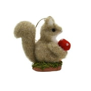 Holiday Time Cottage Christmas Brown and Red Adorable Squirrel with Mashroom Jumbo Decorative Accents Ornament