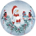 thumbnail image 1 of FMSHPON SnowmanFunny Bullfinch Xmas Christmas Tree Skirt Stand Mat for Holiday Party Decoration Indoor Outdoor 48 inches, 1 of 6