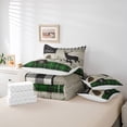 thumbnail image 5 of Homewish Jungle Deer Elk Bedding Comforter Set 7 Pieces for Men, Vintage Green Buffalo Full Bedding Set, Rustic Plant Botanical Reversible Fitted Sheet Flat Sheet, Luxury Bedroom Decor, 5 of 7