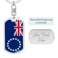 thumbnail image 2 of Cook Island Flag Swivel Keychain Dog Tag Stainless Steel or 18k Gold, 2 of 10