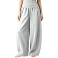 thumbnail image 4 of Baggy Barrel Sweatpants Wide Leg Pants for Teen Girls Open Bottom Casual Sweat Pants Elastic Waist Lace Trim Y2K Streetwear, 4 of 4