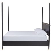 Baxton Studio Four-Poster Art-Deco Platform Bed, King, Black