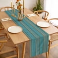 thumbnail image 3 of Teal Wood Grain Table Runner - 70 Inch Long, Kitchen Dining Table Runner Dresser Scarves, Farmhouse Vintage Wooden Rustic Farmhouse Decor for Coffee Tables Wedding Party Banquet, 3 of 8