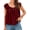 Burgundy, variant on Summer Cap Sleeve Solid Color Tie Front Women Casual Loose Babydoll Blouse Tops