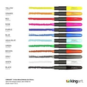 KINGART Mixed Media Gel Stick Crayons, 12 Primary Colors