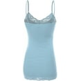 thumbnail image 3 of Bozzolo Women Junior & Plus Adjustable Spaghetti Strap Lace Trim Tunic Tank Top Camisoles, 3 of 5