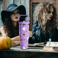 thumbnail image 6 of 30oz Halloween Tumbler With Handle,Halloween Gifts for kids,Ghost Bat Tumbler With Lid and Straw Stainless Steel Insulated Tumblers Puple halloween Travel Cup Cute Halloween Coffee Mug for Women, 6 of 6
