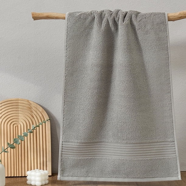 Nvzi 3 toallas de baño gruesas, toalla de mano de algodón suave para el hogar, súper suave, altamente absorbente para ducha, piscina, toalla de mano de 15,75 x 31,5 pulgadas (gris)