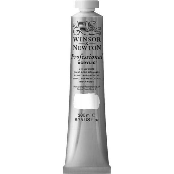 Winsor & Newton Artists' Acrylic Color, 200ml Tube, Mixing White