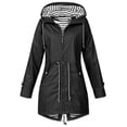 thumbnail image 1 of Xingqing Women Lady Hooded Thick Jacket Long Sleeve Drawstring Design Windbreaker Coat, 1 of 4