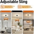 thumbnail image 4 of TFCFL Hand-Woven Bamboo Pendant Light Fixture, 16" Bamboo Rattan Hanging Lamp, One-Light Adjustable Boho Basket Handmade Woven Pendant Lighting for Dining Living Bedroom Kitchen Farmhouse, 4 of 18