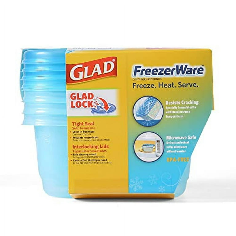 Glad FreezerWare™ Containers with Lids - 2 pk - Blue, 64 oz - Foods Co.