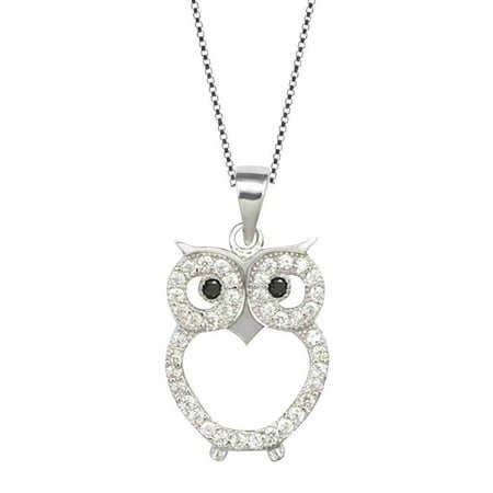 - Sterling Silver Owl Pendant Chain Womens Jewelry Necklace (18 Inch)
