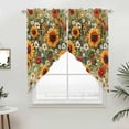 thumbnail image 5 of Spring Floral Kitchen Window Curtains, Swag Curtains Valance for Bedroom Living Room Bathroom, Summer Sunflower Botanical Vintage Rod Pocket Window Treatment Curtain Block Drapes 2 Panels 36"x63", 5 of 9