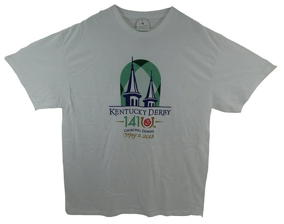 Official Kentucky Derby 141 White Logo T-Shirt May 2, 2015 American Pharoah M