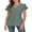 Green, variant on Dreamfish Women's Summer Tops V Neck T Shirt Ruffle Short Sleeve Eyelet Top Casual Eyelet Blouse