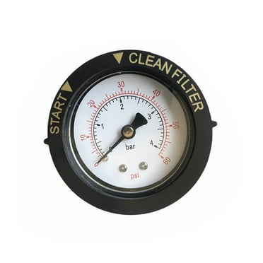 iFJF 2" Pressure Gauge 0-60 PSI Replacement for Pool/Spa/Aquarium Valve Filters 1/4" NPT Center Back Mount Clean Filter Pressure Gauge