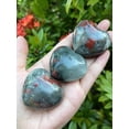 thumbnail image 6 of Bloodstone Gemstone Hearts, Polished Bloodstone Puffy Hearts, Bloodstone Palm Stone, Bloodstone Heart (1 Heart）, 6 of 9