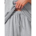 thumbnail image 5 of DARING DIVA Women's Soft Pajama Set Round Neck Rolled Cuffs Top with Shorts L Gray, 5 of 7