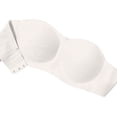 thumbnail image 3 of Womens Strapless Jelly Bras Push Up Padded Bandeau Wireless Half Bra(White,XL), 3 of 7