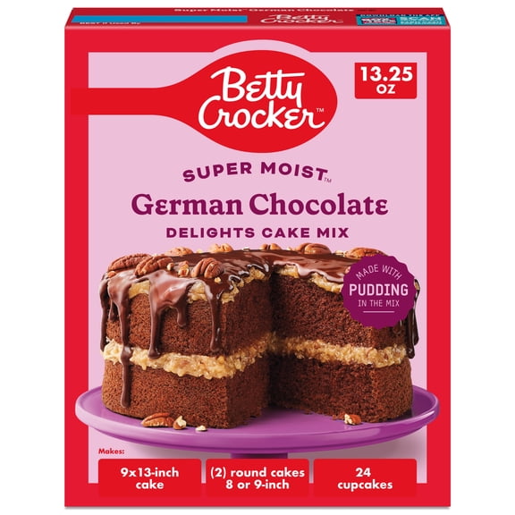 Betty Crocker Delights Super Moist, German Chocolate, Cake Mix, 13.25 oz
